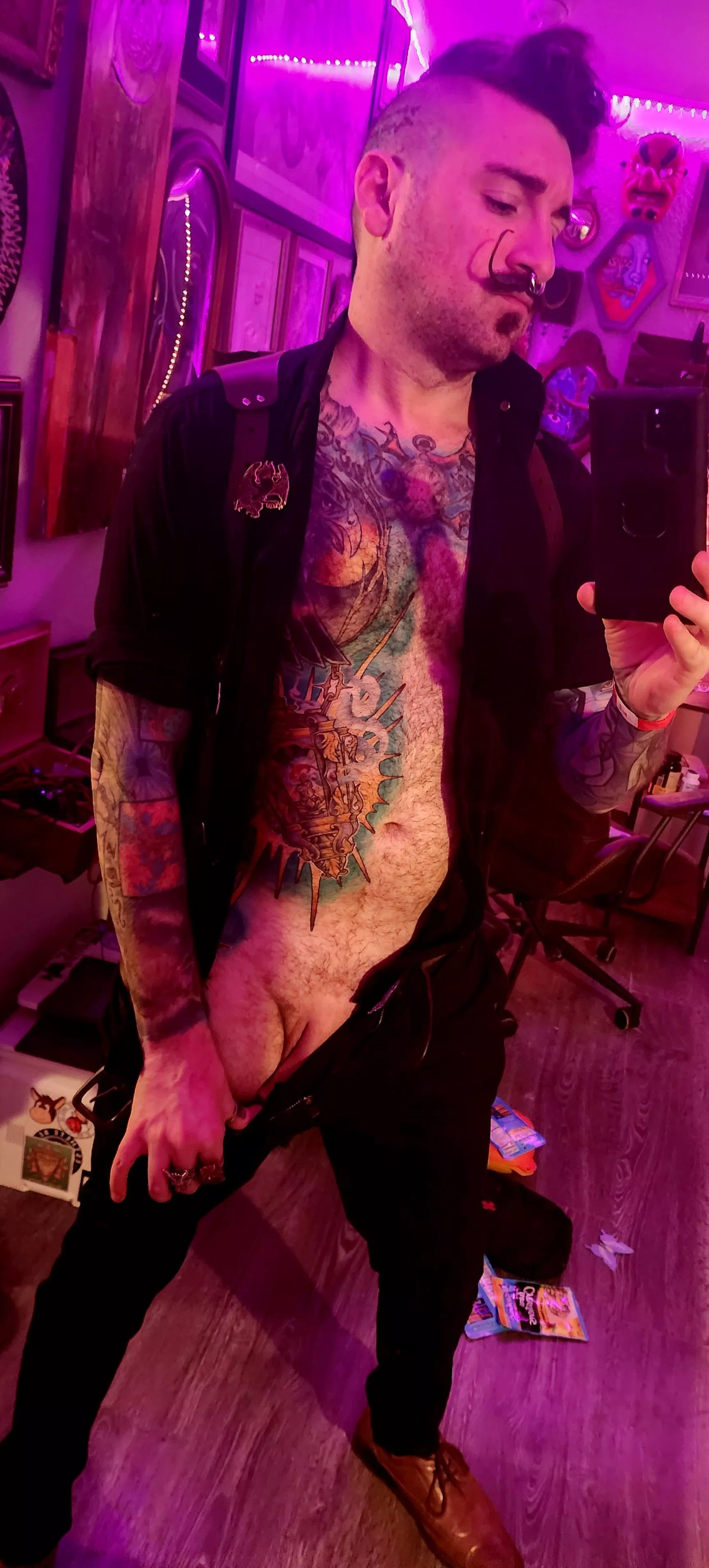 Stripping out of my date night clothes. Let's talk about how horny I still am.