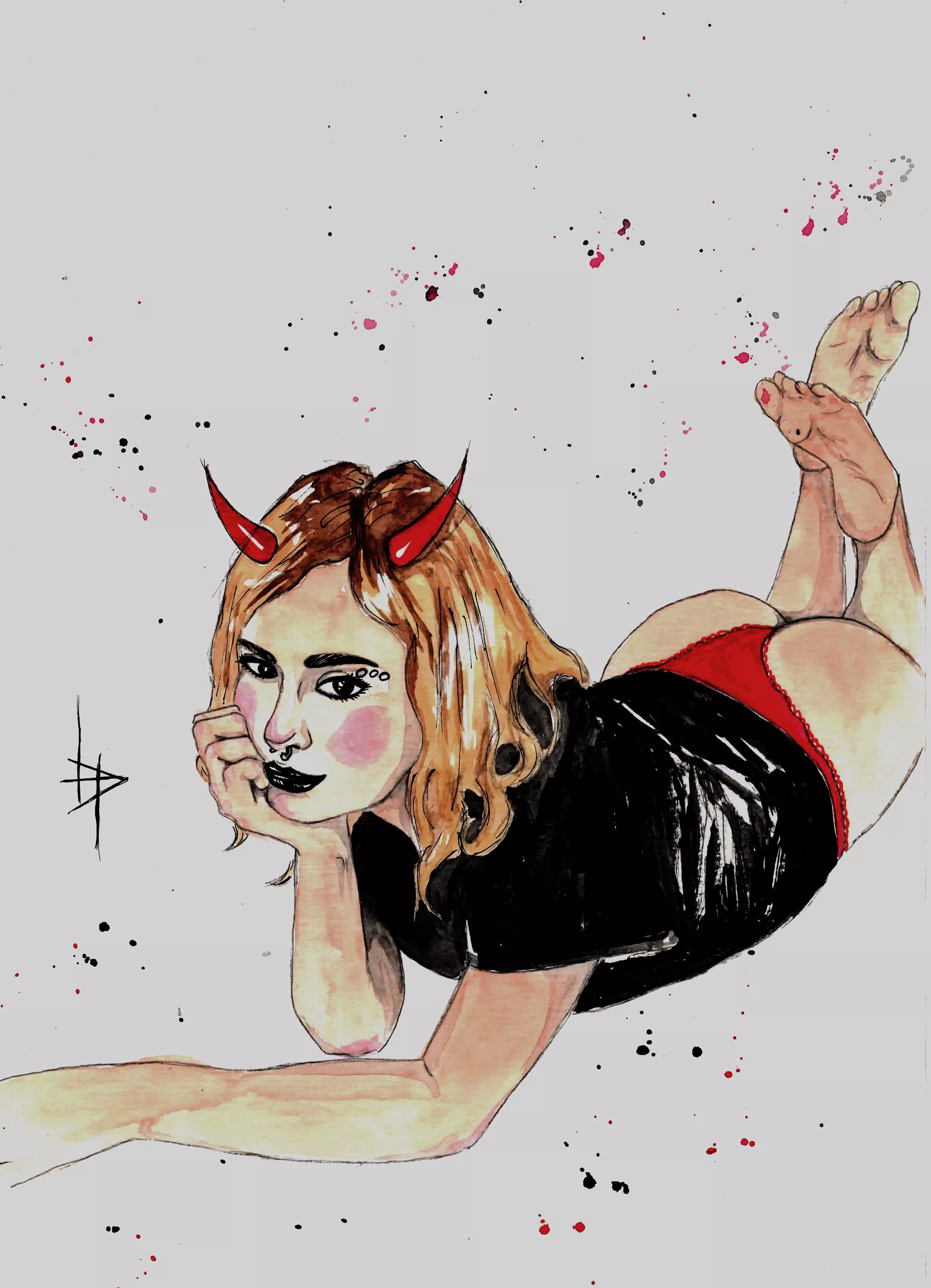 Sweet Emotion, me, Watercolor on paper, 2023