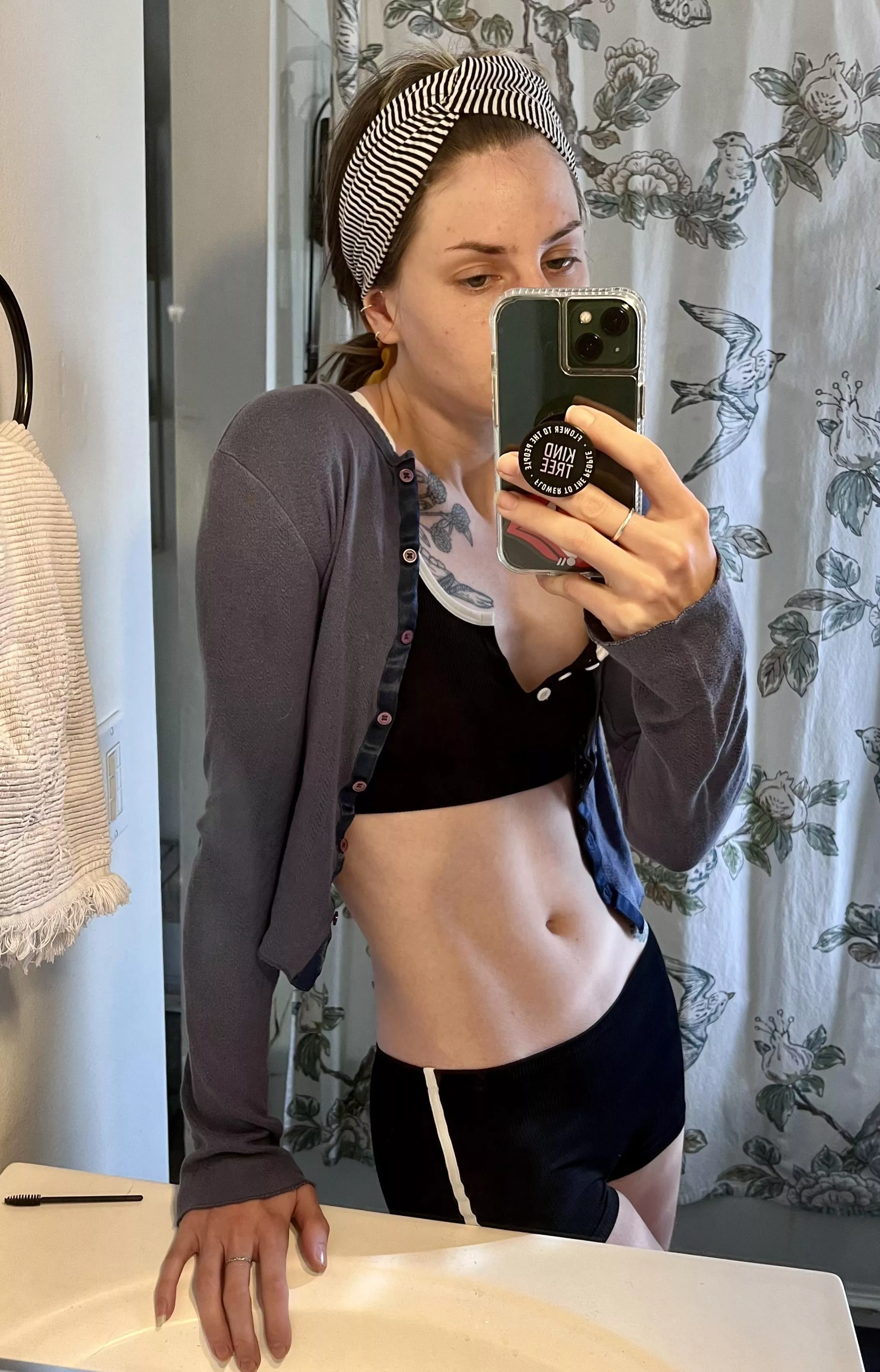 A peek at my ribs under my small matching set