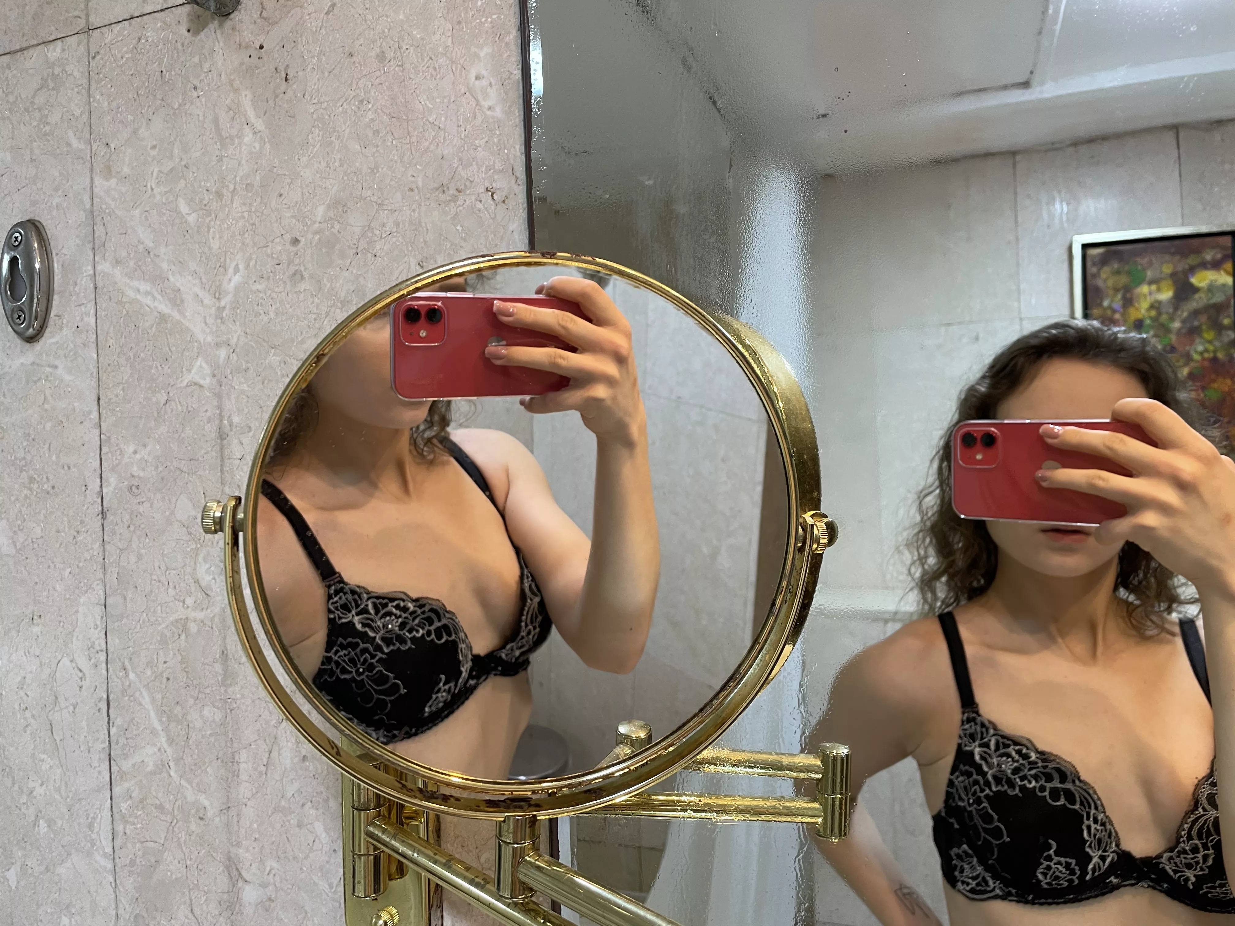 Before I take this off, I'll take a selfie.