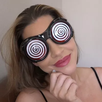 cute girl wearing some hypno glasses