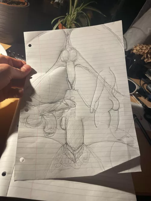 Doodles on the bus home to relieve tension