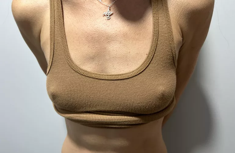 (F46) How about some hard nipples?!? I was in the basement working today and it was COLD!