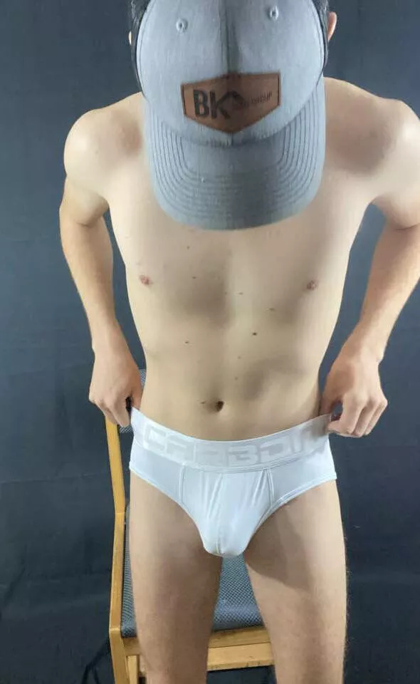 Friend wearing my underwear. He can fill them out nicely 😉