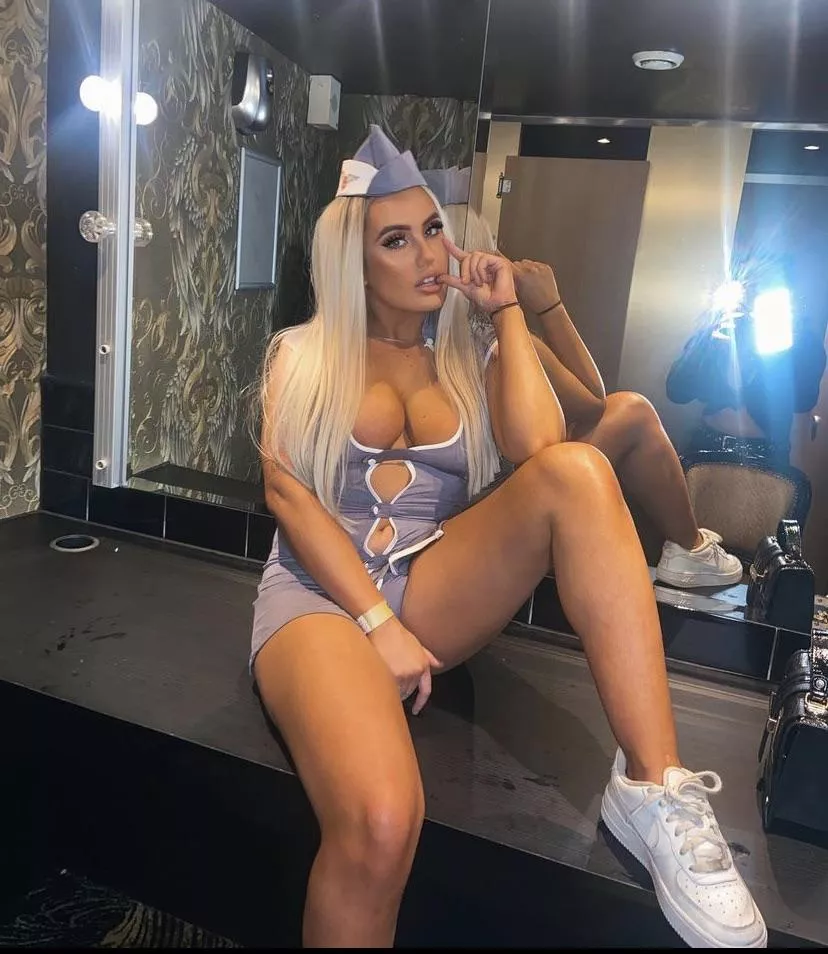 Is she hiding panties or not?