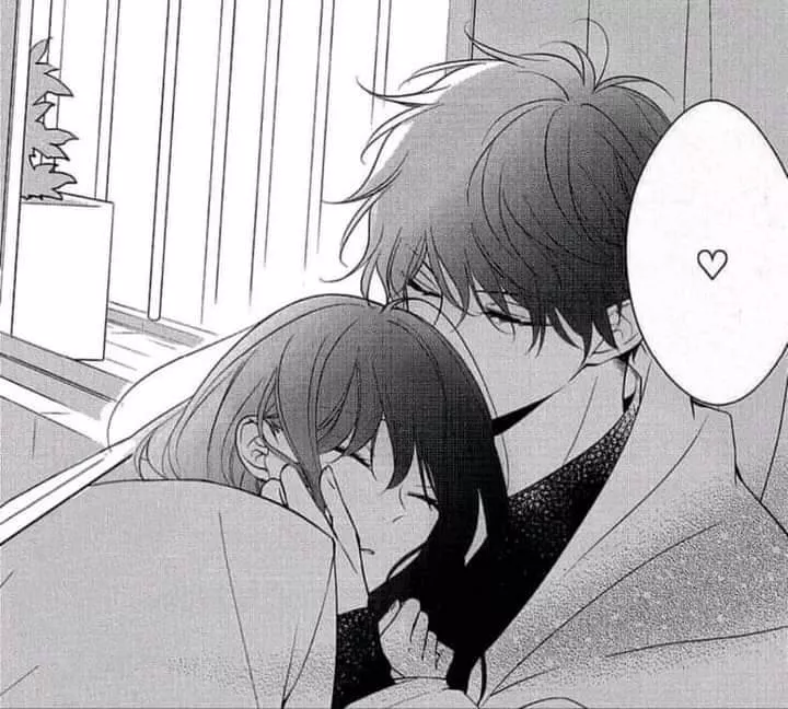 LF Mono Source: blanket, cuddling, 1boy, 1girl, text bubble, 