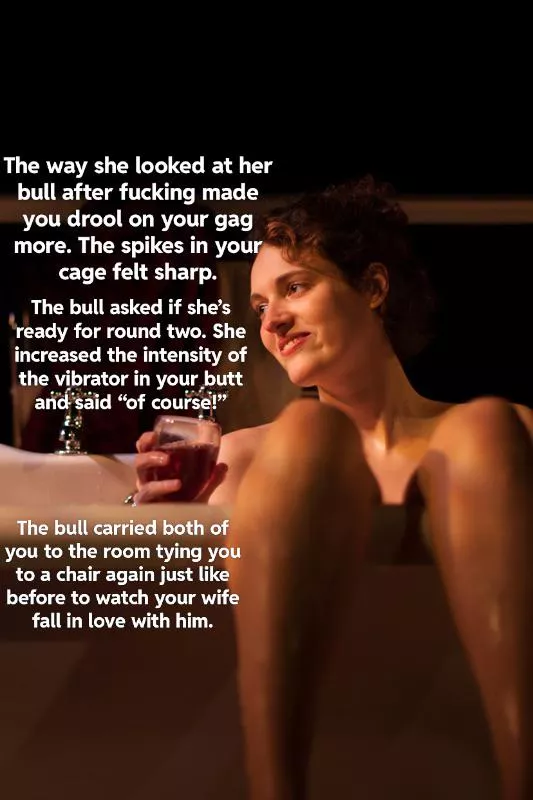 Taking a bath with her bull.