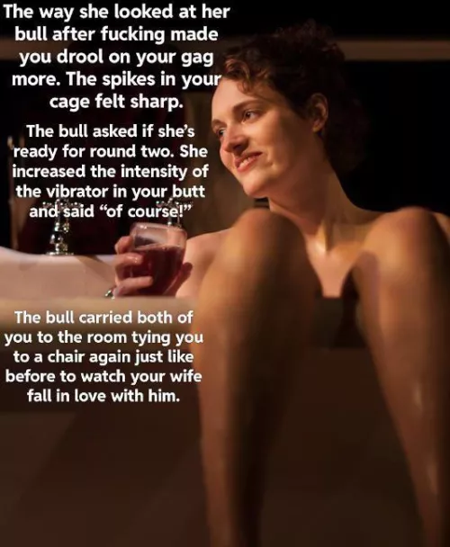 Taking a bath with her bull.