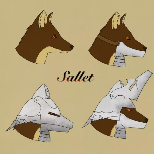 The Sallet, my favorite type of helmet. But how would an anthro version look like?