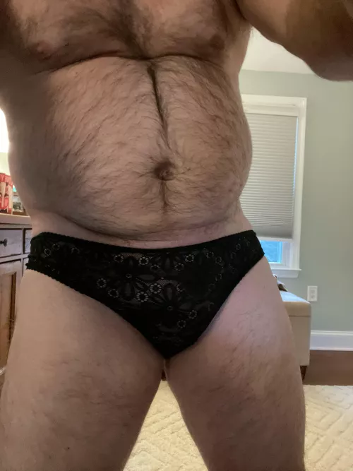 Alone and trying on new panties.