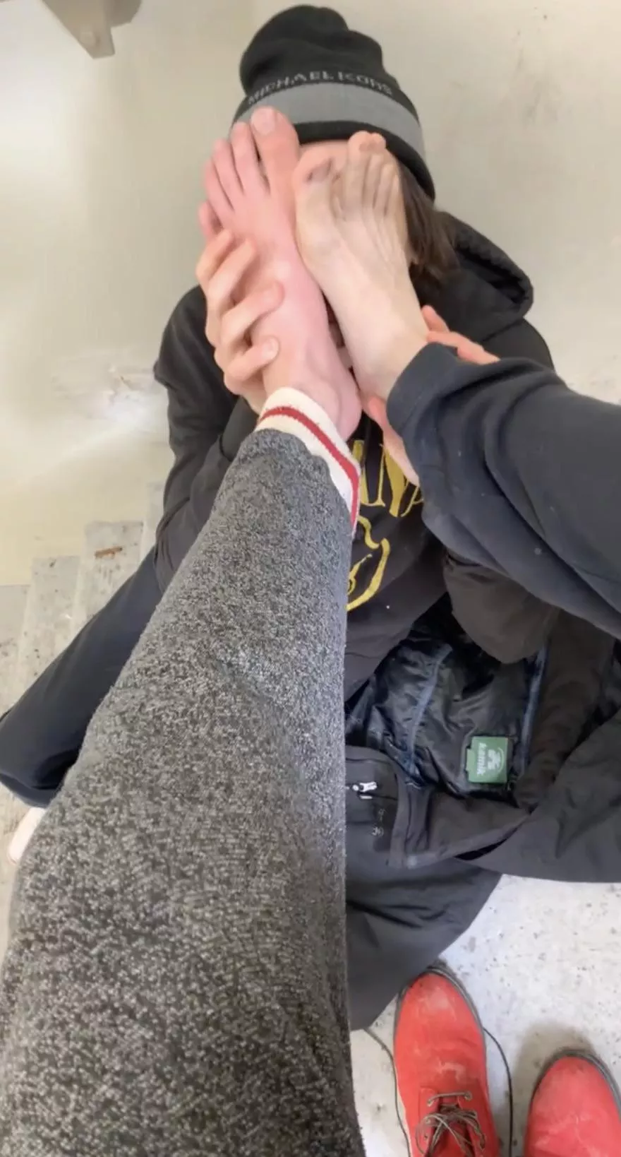 got to sniff 2 guys feet