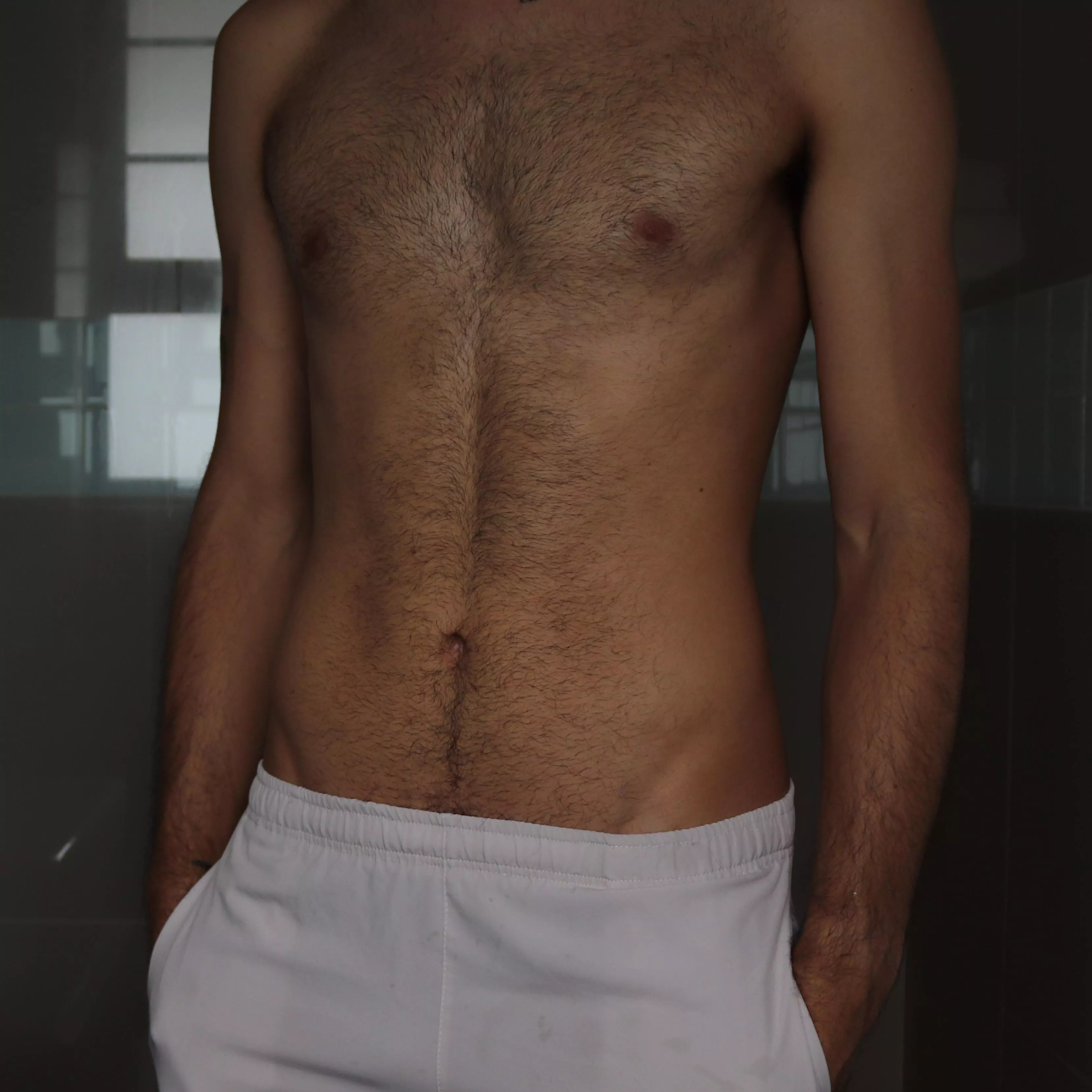 Let's see how straight I am. If I get hard, you win.