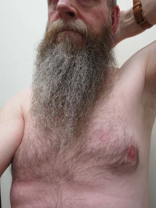 Lots of beard and enough chest hair, but not that much armpit hair unfortunately. Can I borrow some of yours?
