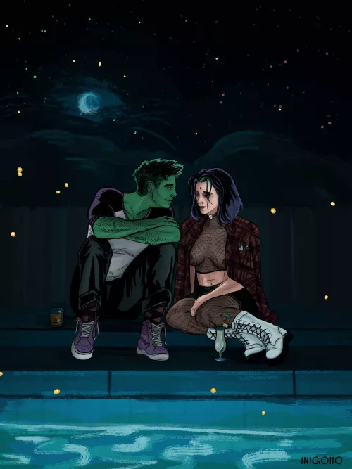 Love is in the air for Raven and Beast Boy (inigoiio)
