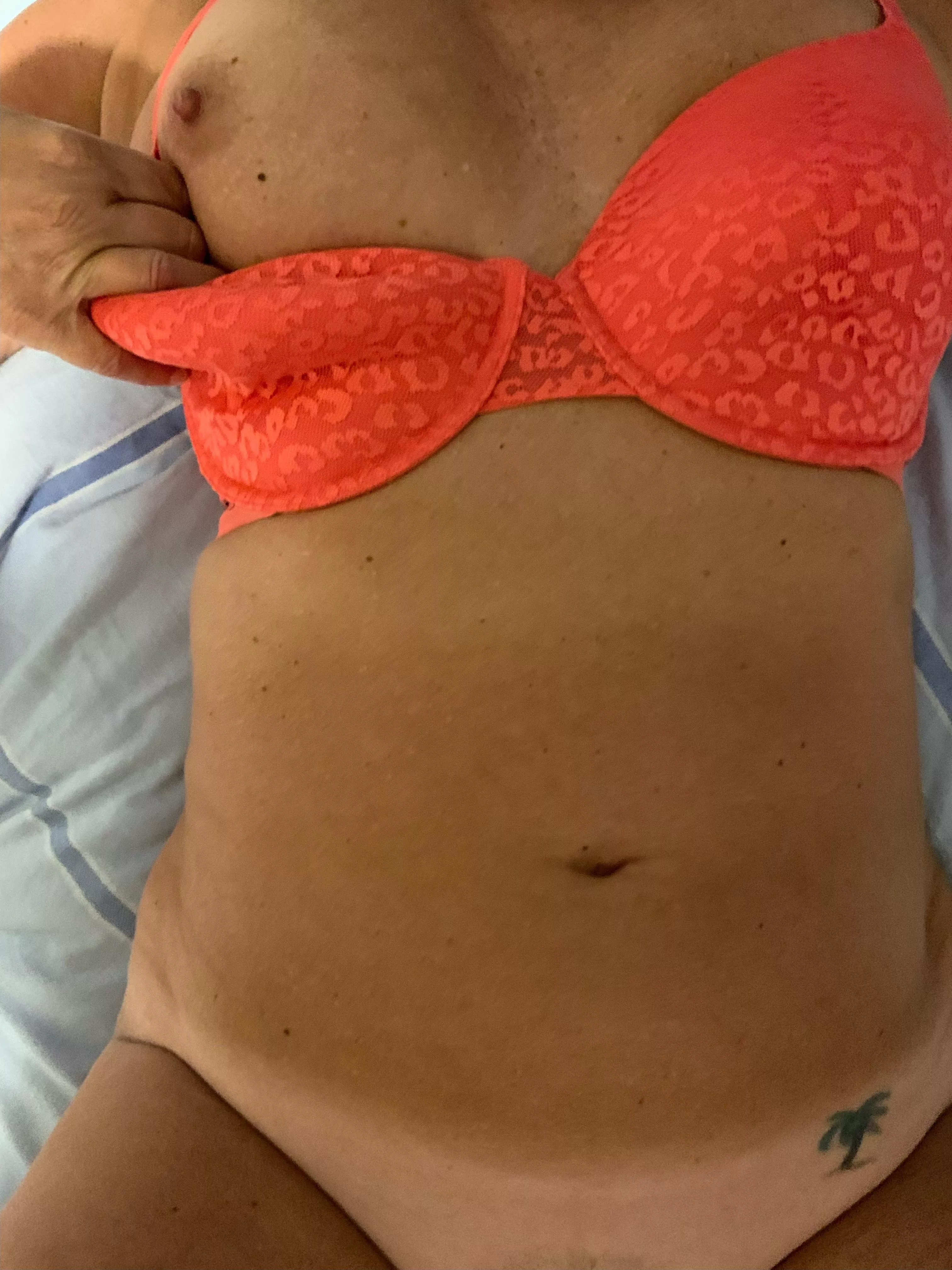 One tanned boob for you. Just one.