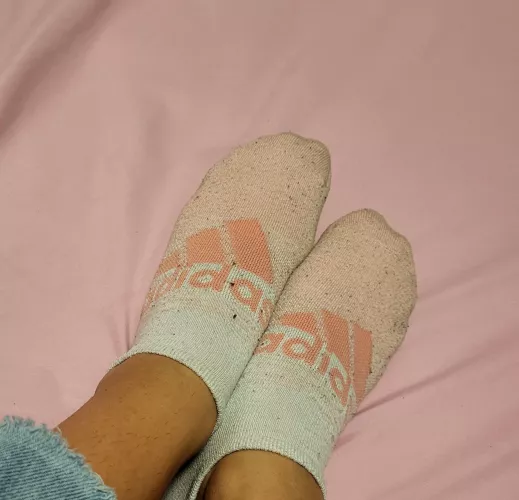 Pink socks for Valentine's Day. I'm about to wear these naughty girls for 16 hours until they reek 🤭