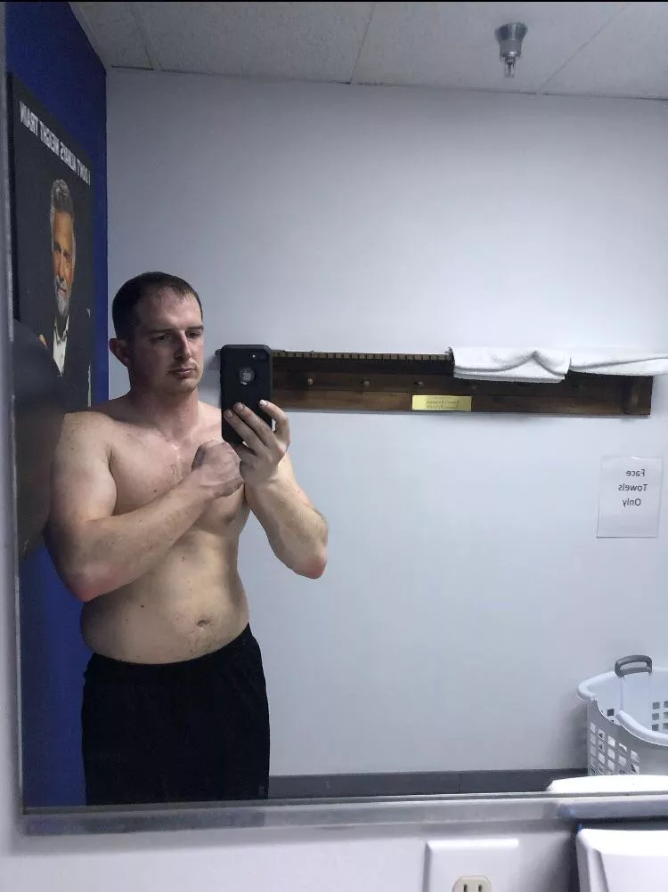 Post work out. 37 (M) just keeping the progress up.