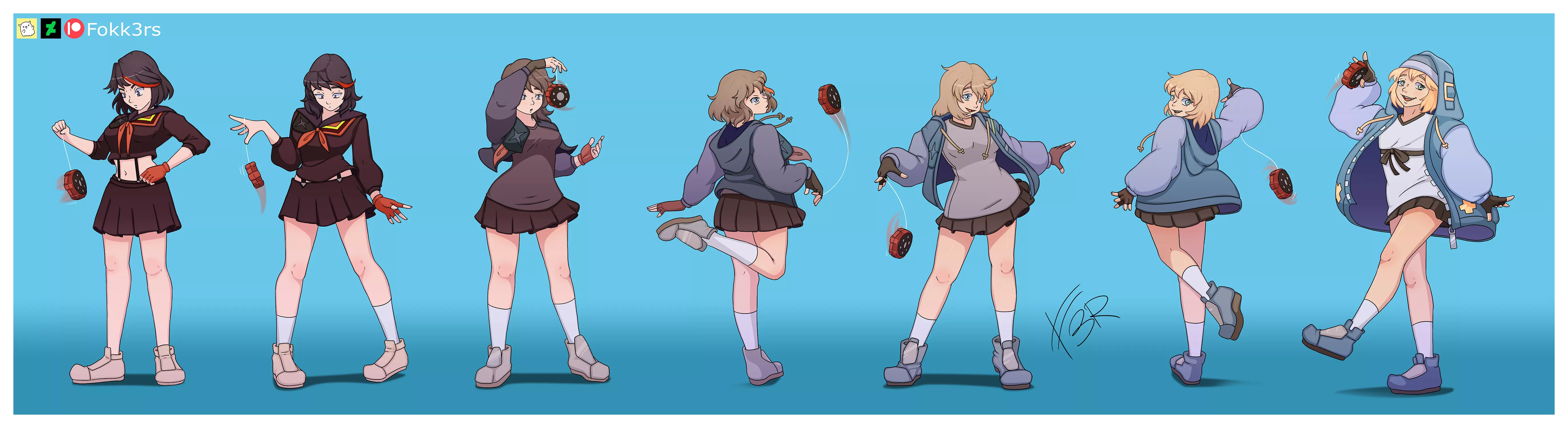 Ryuko to Bridget (Ryuko (Kill la Kill) -> Bridget (Guilty Gear), FTF) by Fokk3rs