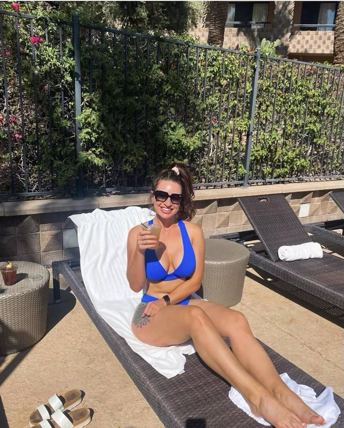 Vacation trip in the blue bikini