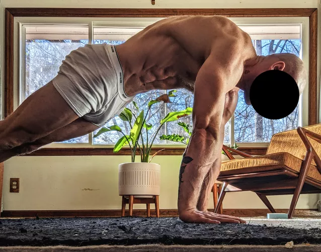 climb under me while I do my morning pushups