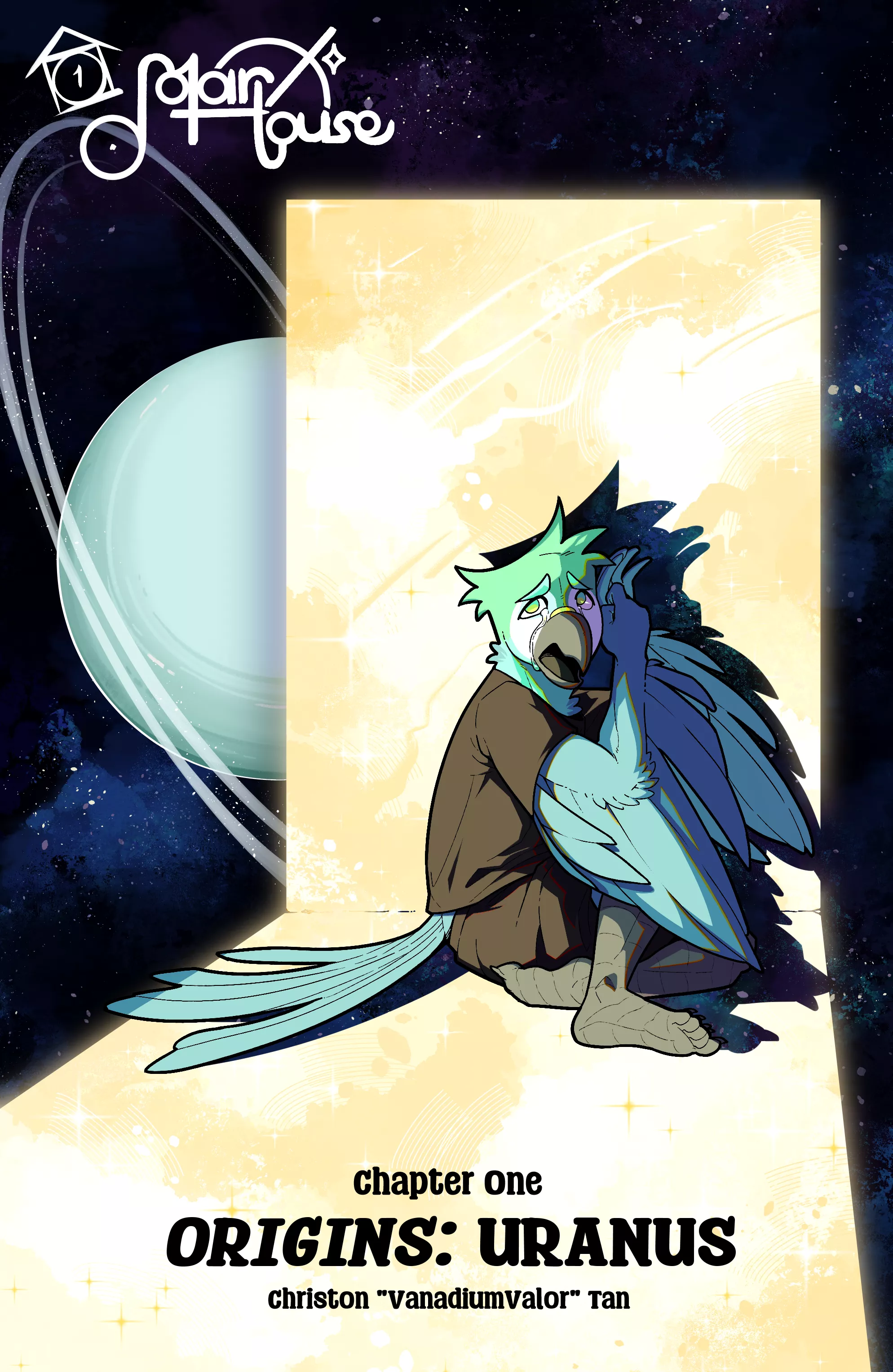 Cover Page for my solar system webcomic Solar House, ft. Uranus!