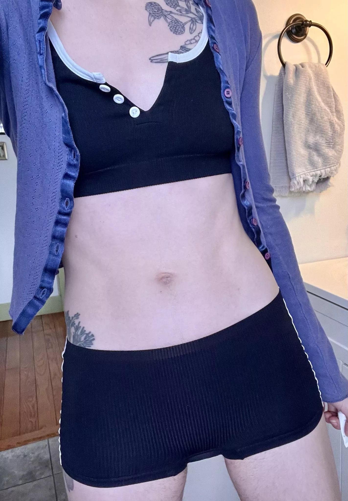 Flat from my neck to my knees lol