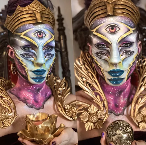 ''Galactic Goddess''. Just finished this. It took 7 hours. Original, created by me. (draegonqueen)