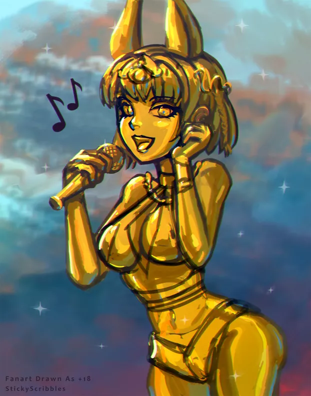 Golden Hour, Serafina Jackal Goddess Vtuber F > Statue [ StickyScribbles ]