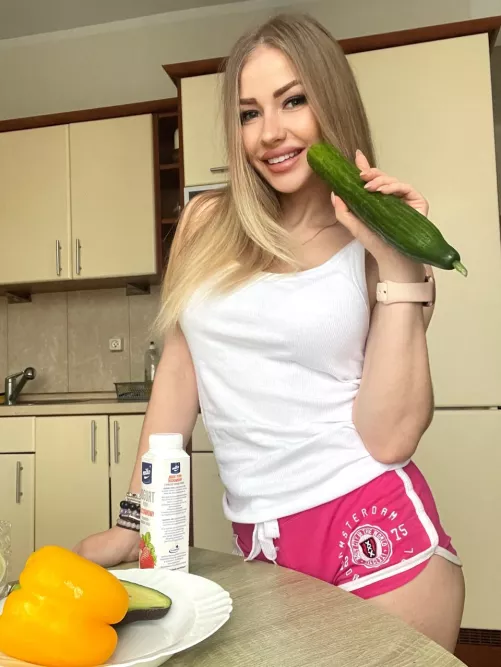 Guess what I'll do with this cucumber