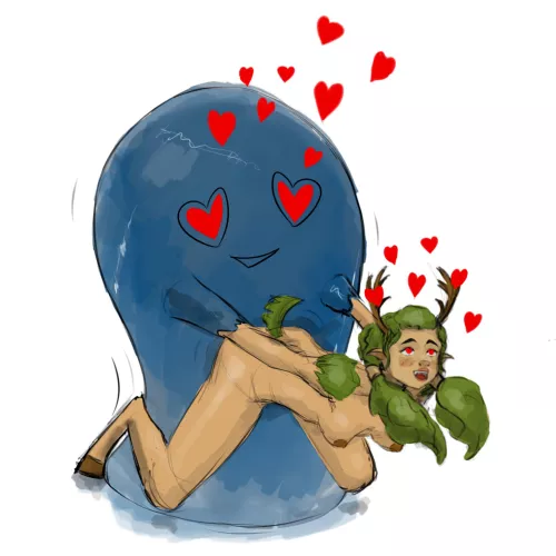 Happy Valentines Day From my Fawn Druid & Her Slime! [MessyHumanArt]