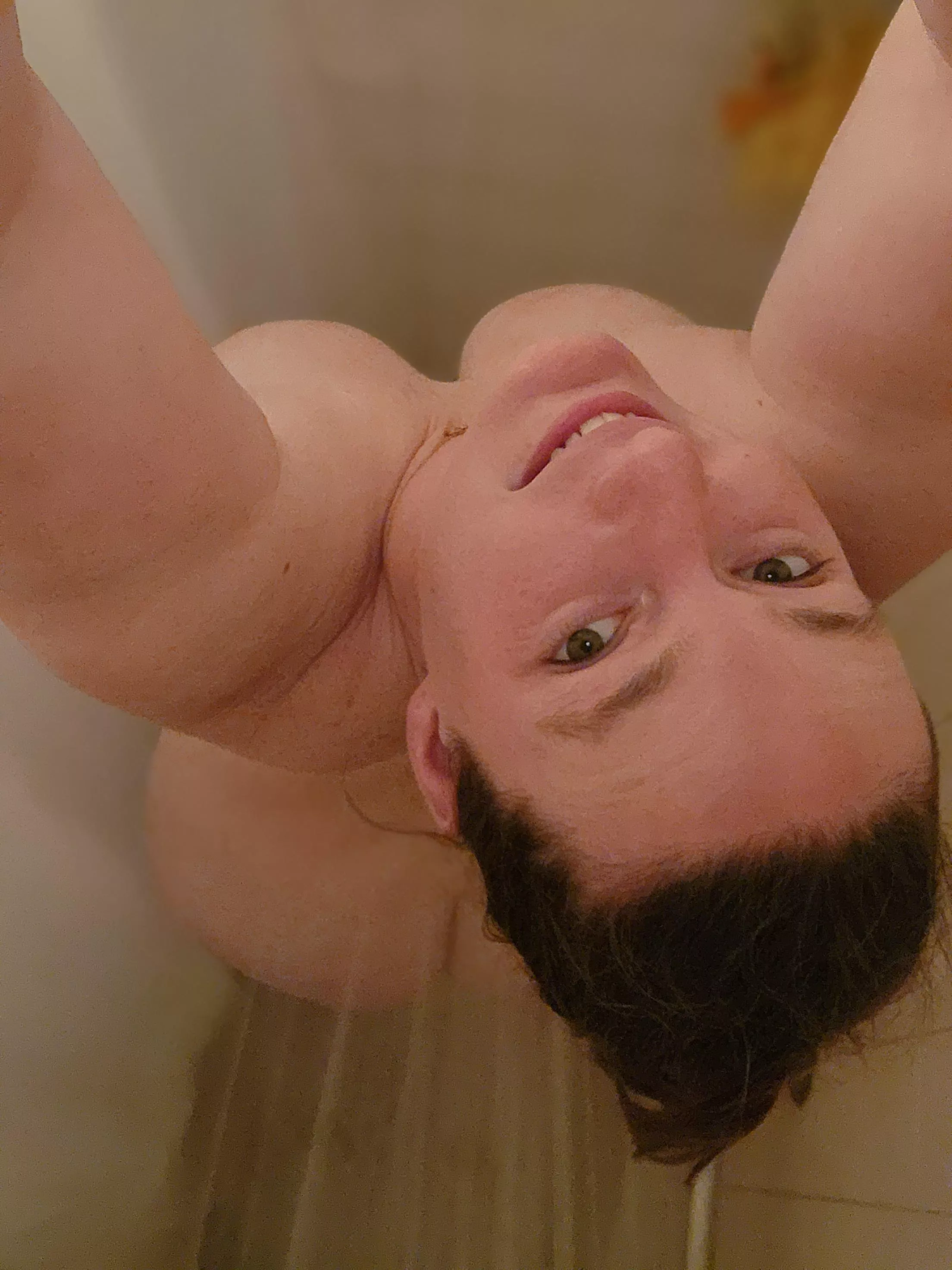 I love morning showers! Check out these built-in shelves haha