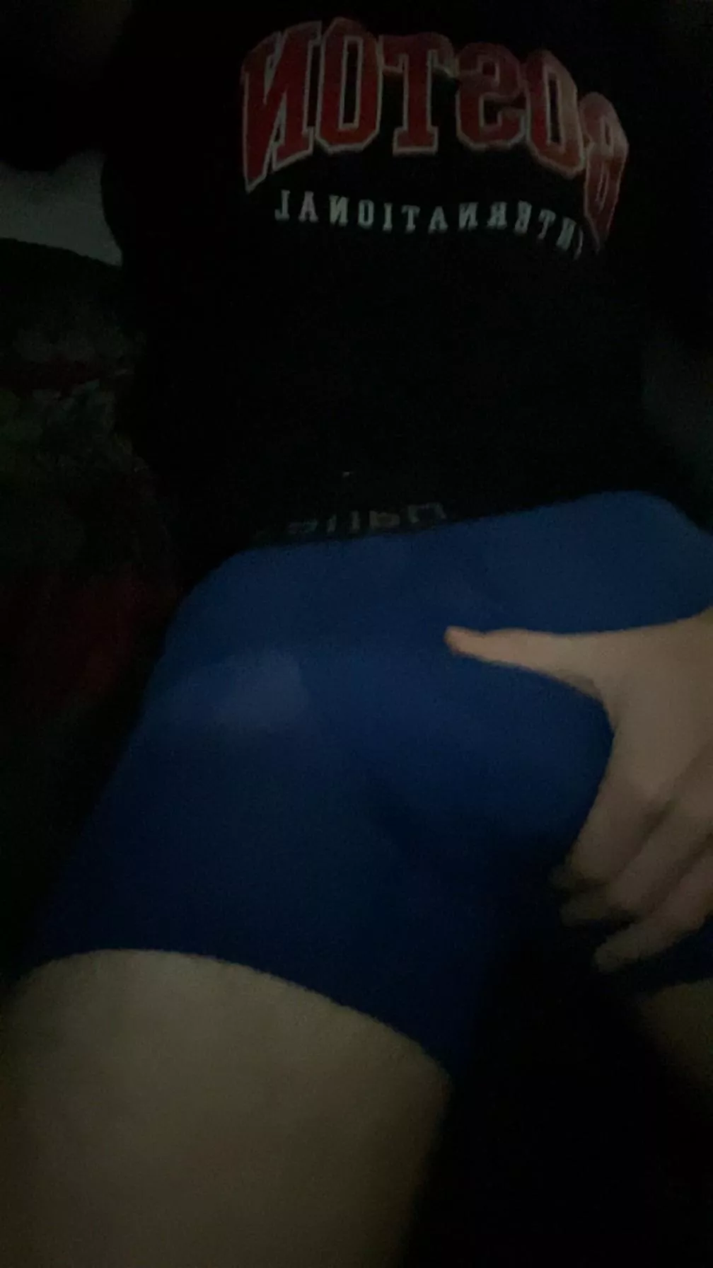 My young cock straining against my boxers