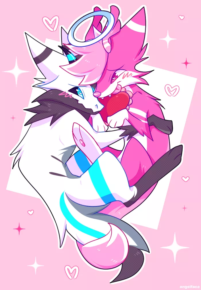 pink and blue together with you! (my art)