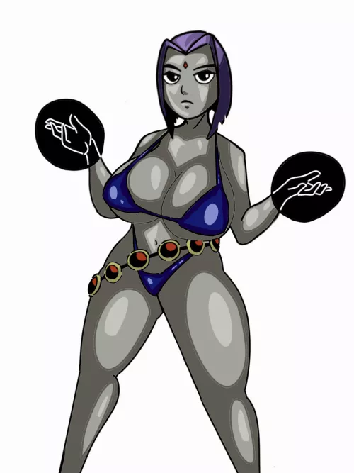 Raven a little underdressed (art by me)