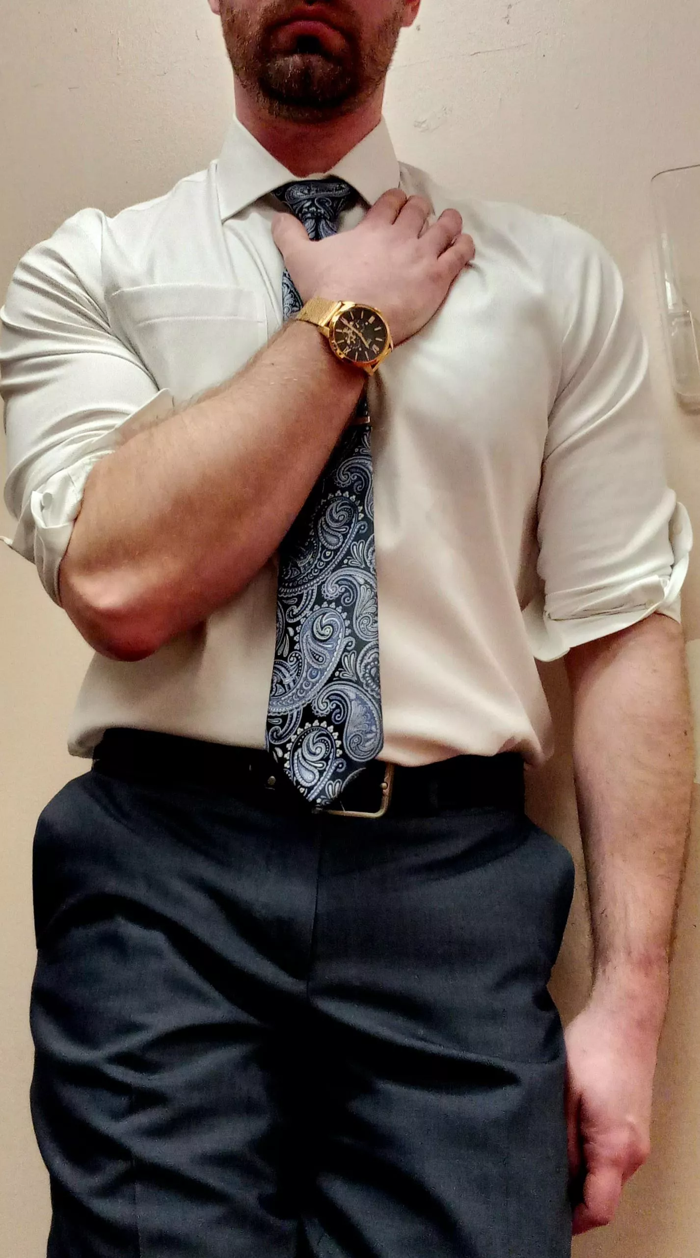 Rolled up the sleeves and ready to get to work.