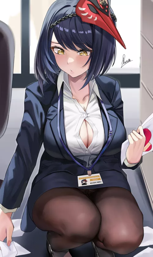 Sara Kujou with her Valentine's Day Chocolate (Piukute062) [Genshin Impact]