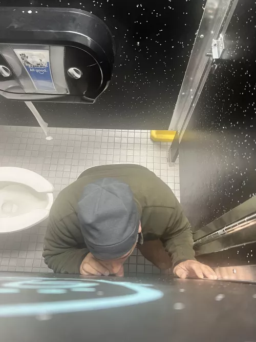 Stopped to actually use the bathroom on my way to work and ended up getting blown