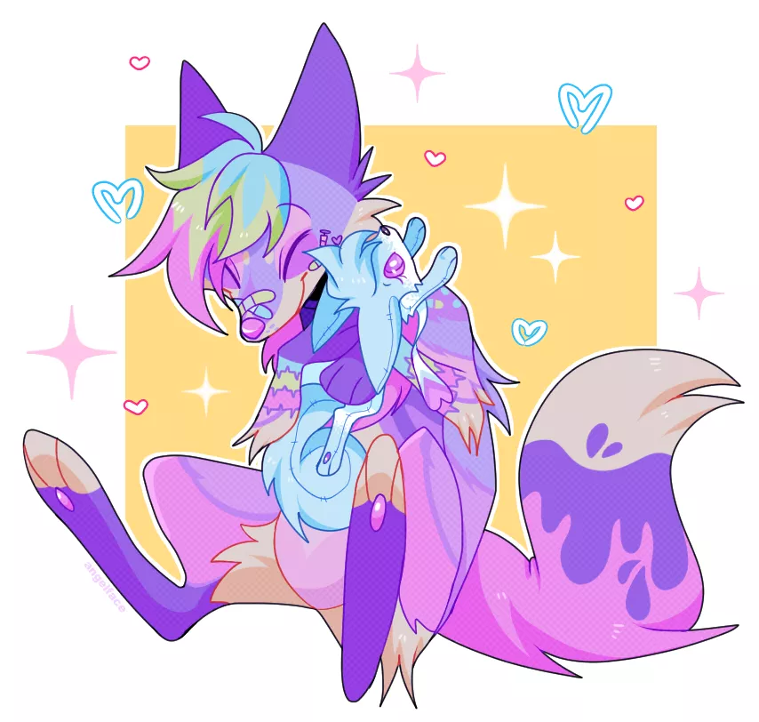 their favorite plushie (my art)