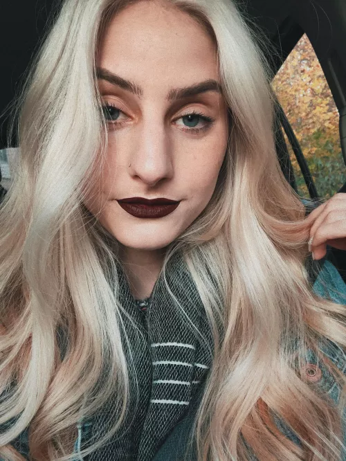 This dark red is such a nice contrast for me