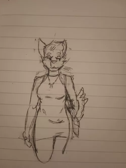 a sketch of a fox oc! she's goin to a party