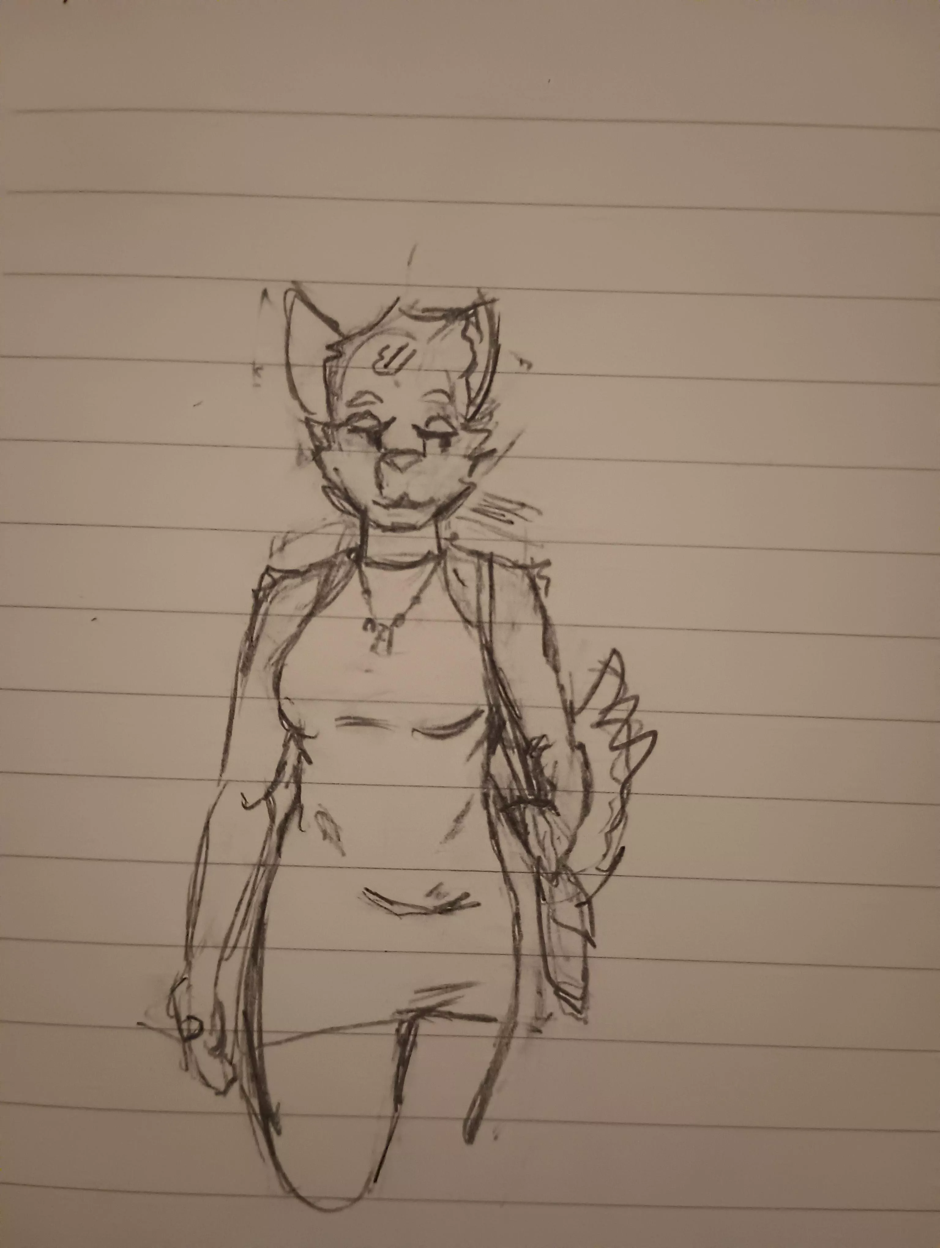 a sketch of a fox oc! she's goin to a party