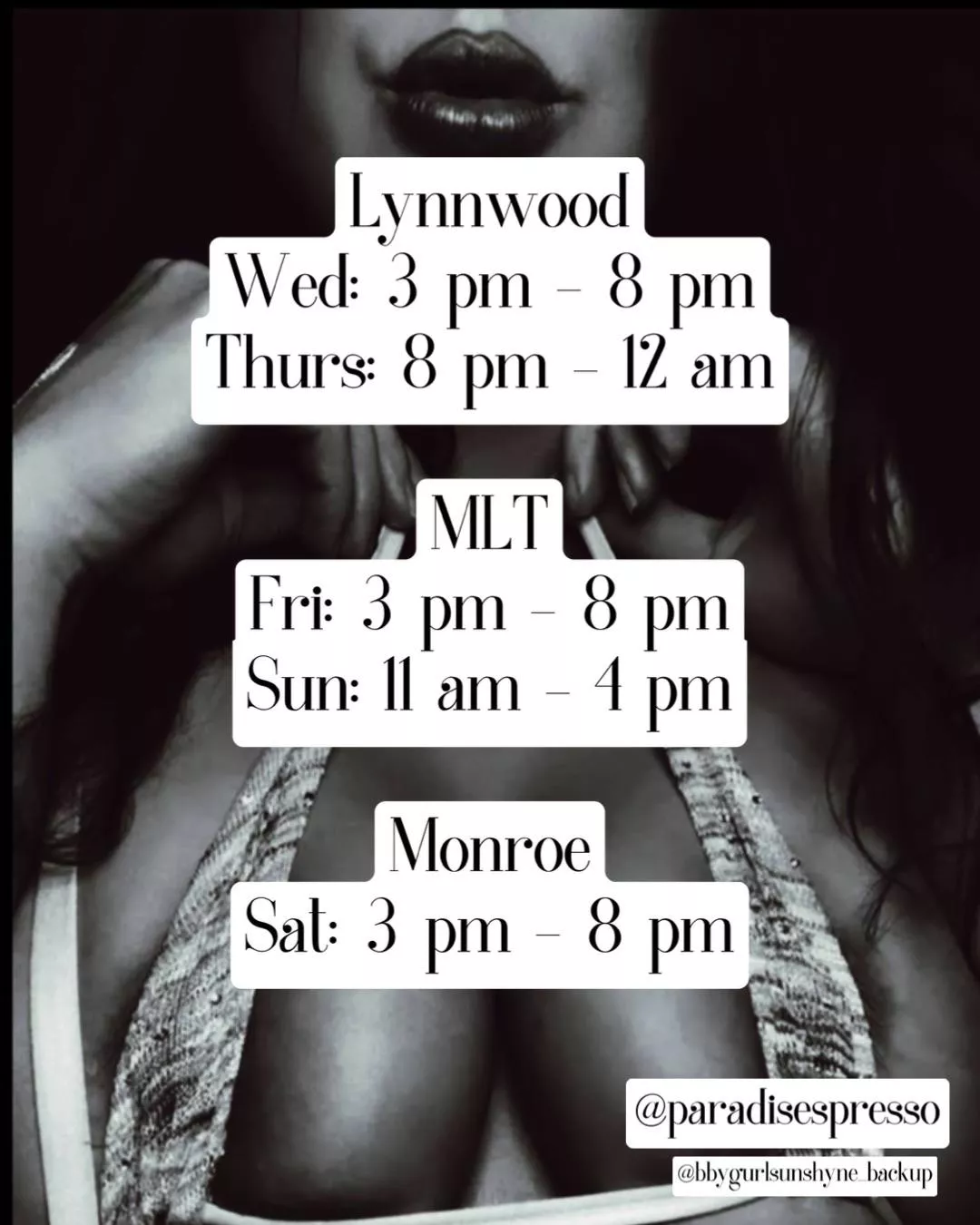 @bbygurlsunshyne_backup come see me this week💋