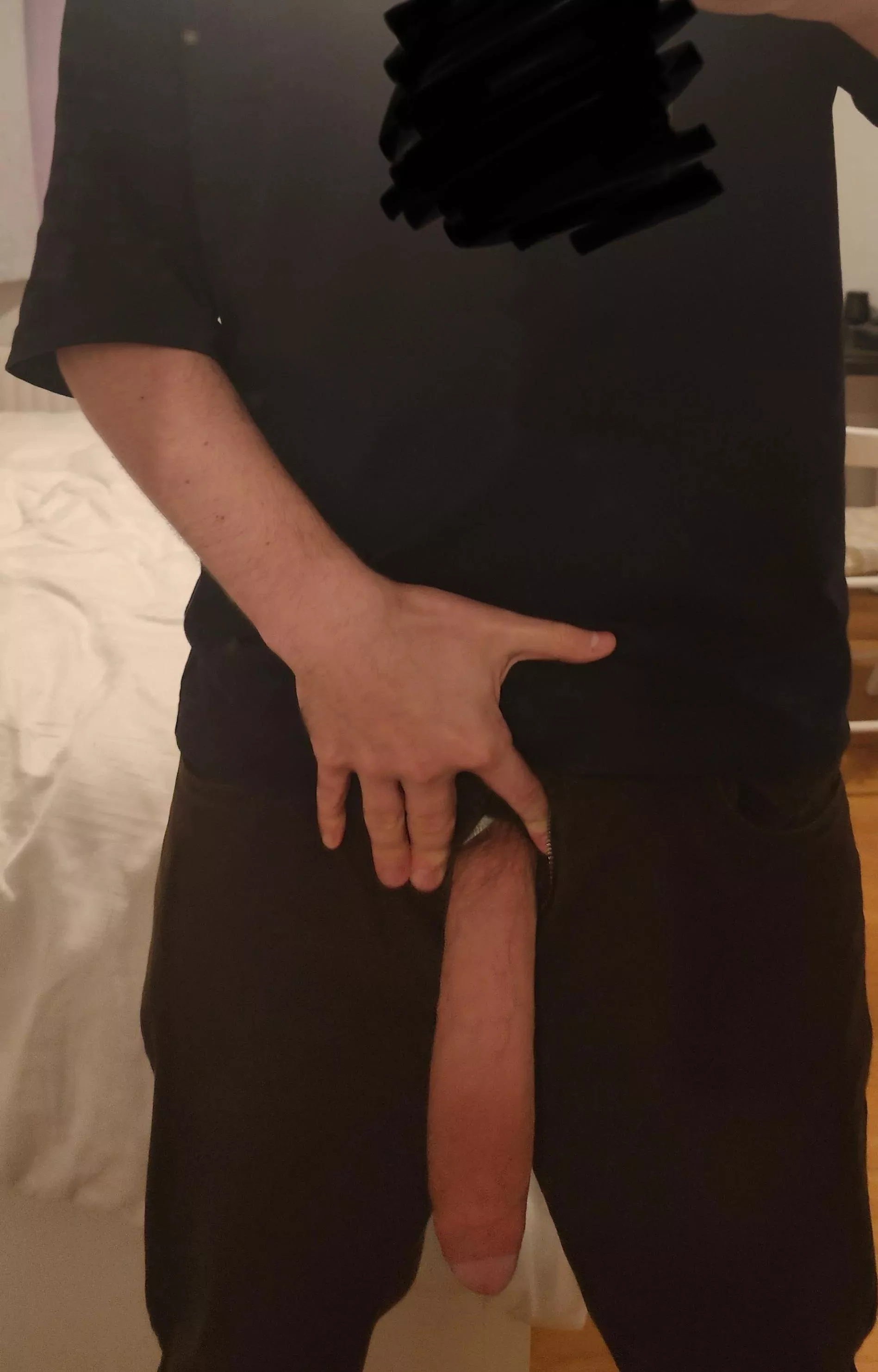 Don't mind me, just taking out my French horse cock after work.