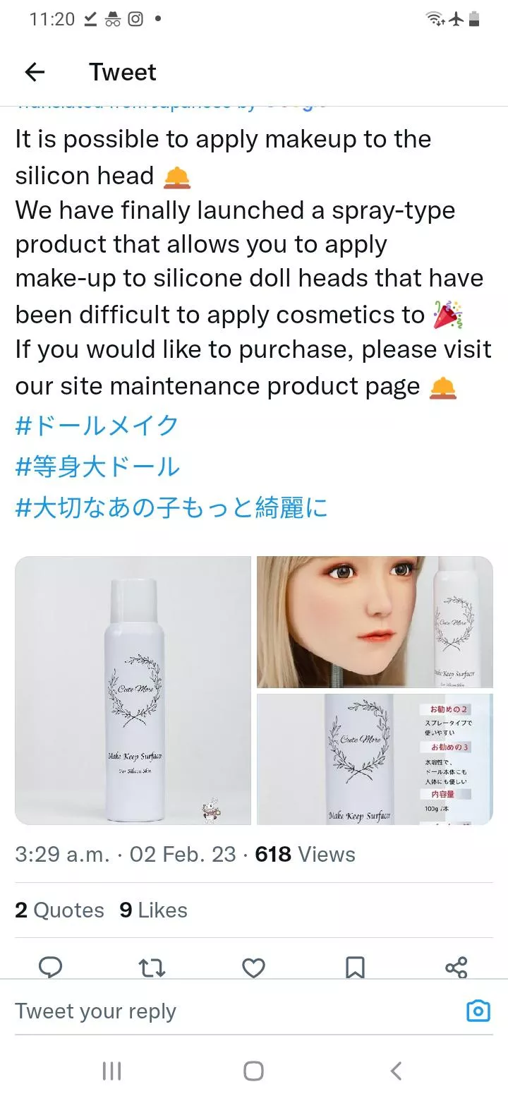 has anyone tried this? a base layer for makeup on silicone dolls? wrdoll website