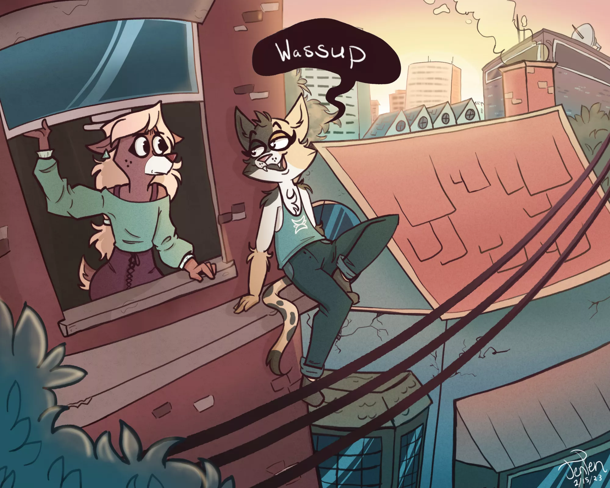 I've been really invested in the game NITW and how they color their backgrounds. I decided to reference them when coloring this drawing. I think it turned out nice, but I'm open for critique :)