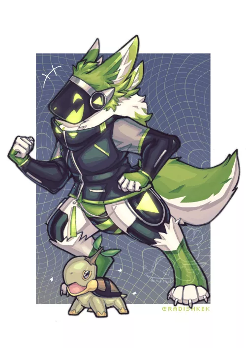 Protogen Comm! Did this piece awhile ago for a friend of mine during a local event [Art by me @radishkek]