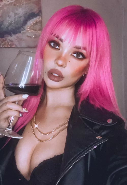 Red wine pink hair mood