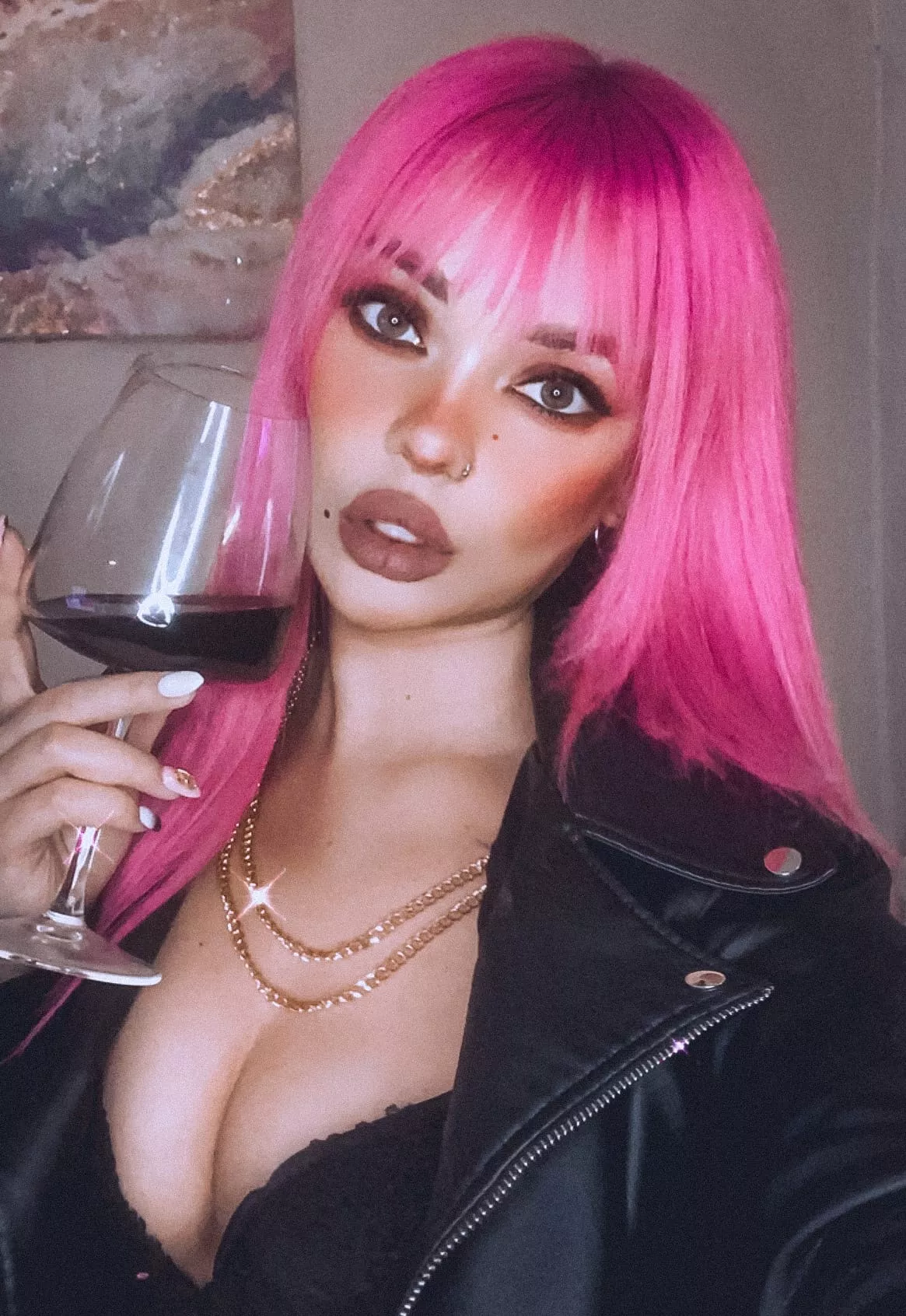 Red wine pink hair mood