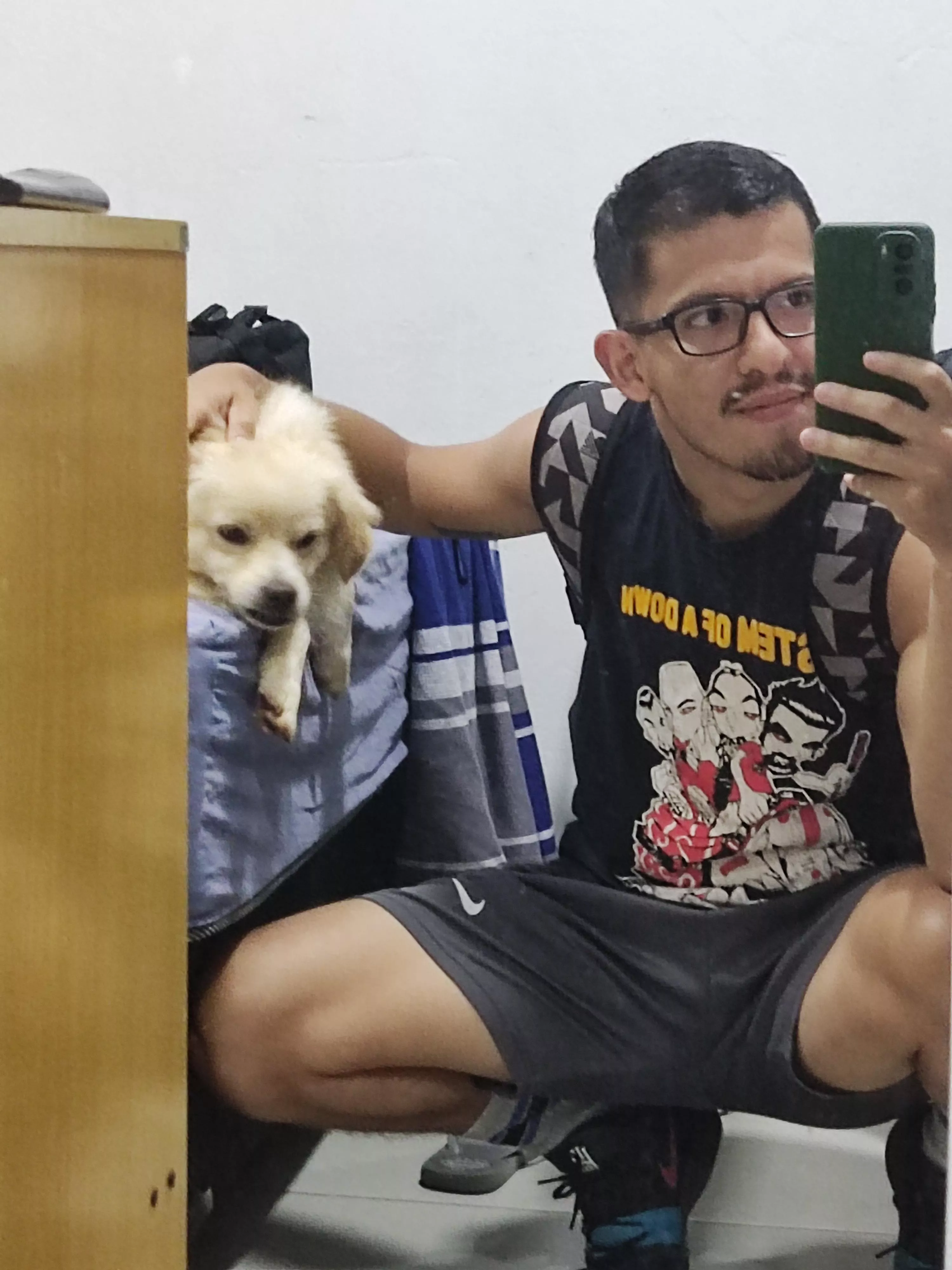 Tried taking a selfie with my lazy boy haha