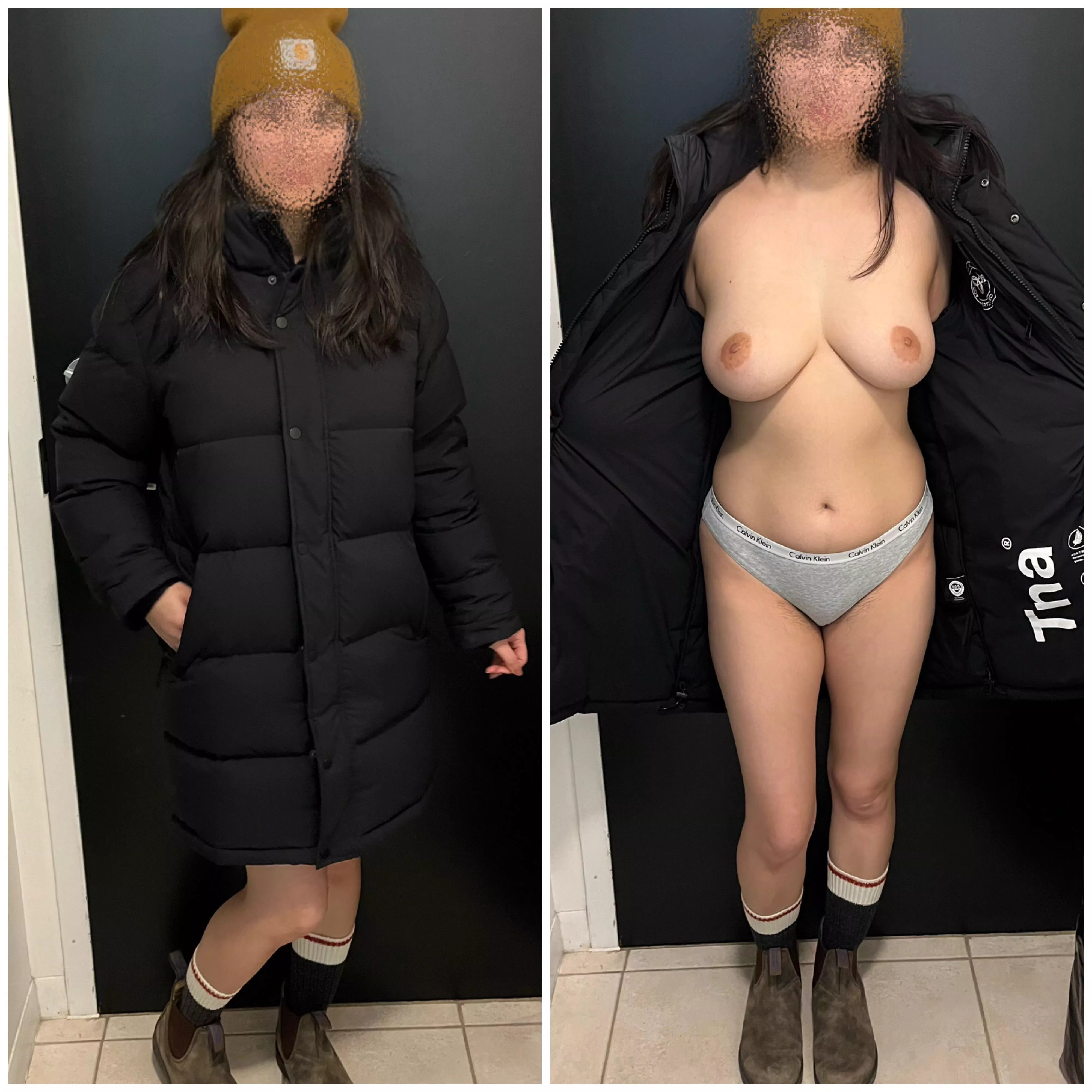 went out in the cold night to get donuts like this 🙈 🥶